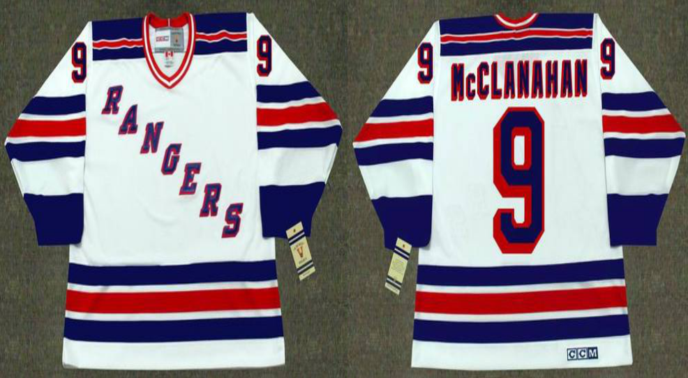 2019 Men New York Rangers #9 McClanahan white CCM NHL jerseys->new york rangers->NHL Jersey